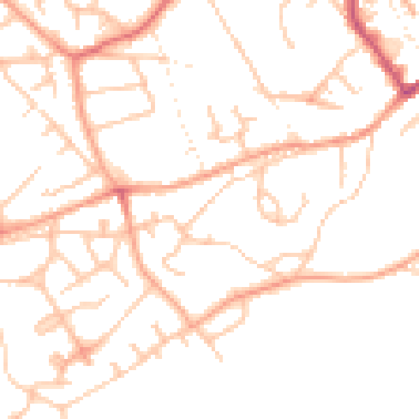 Daytime road noise heatmap for TF9 1AR