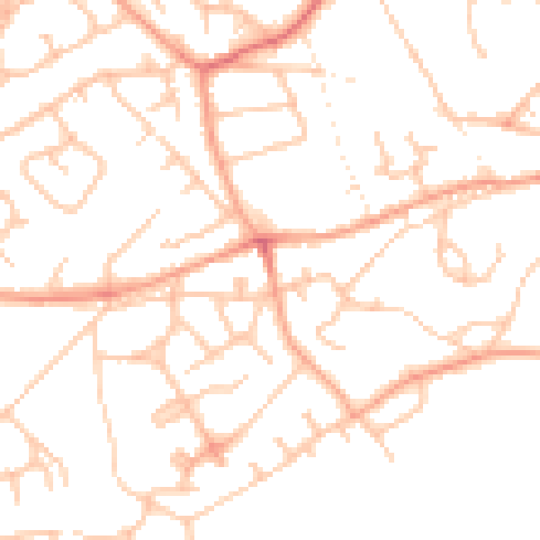 Daytime road noise heatmap for TF9 1BT