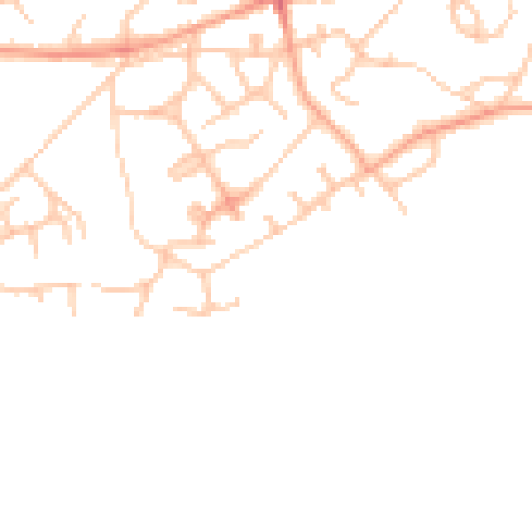 Daytime road noise heatmap for TF9 1DR
