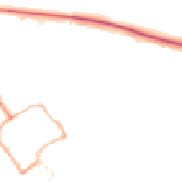 Night-time road noise heatmap for TF9 1HT