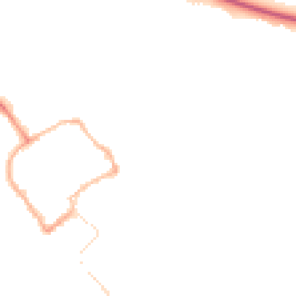 Night-time road noise heatmap for TF9 1JD