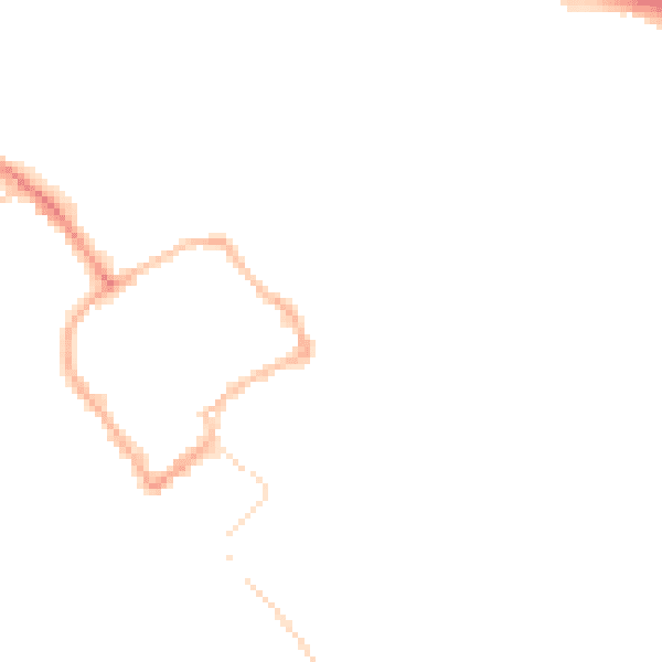 Night-time road noise heatmap for TF9 1JG