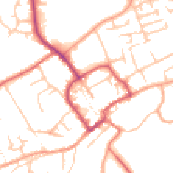 Daytime road noise heatmap for TF9 1PS