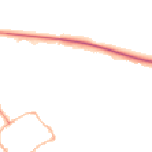 Night-time road noise heatmap for TF9 1QW