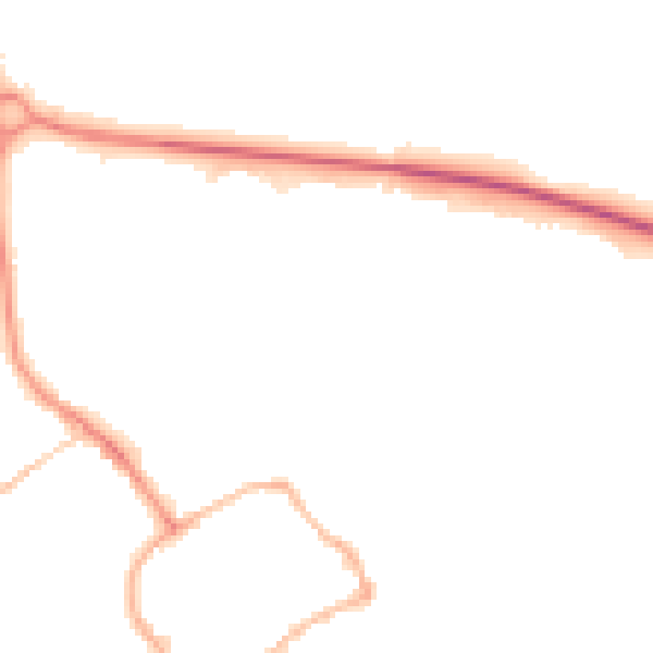 Night-time road noise heatmap for TF9 1QZ