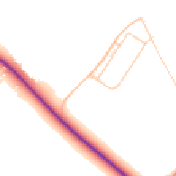 Daytime road noise heatmap for TF9 2HF