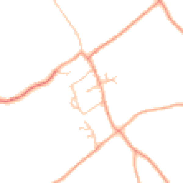 Daytime road noise heatmap for TF9 2NT