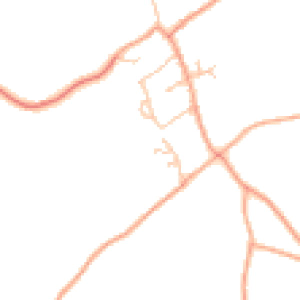 Daytime road noise heatmap for TF9 2NY