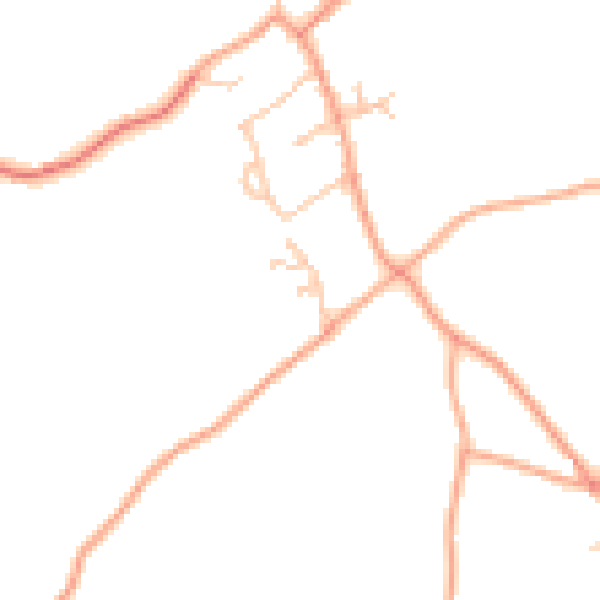 Daytime road noise heatmap for TF9 2NZ