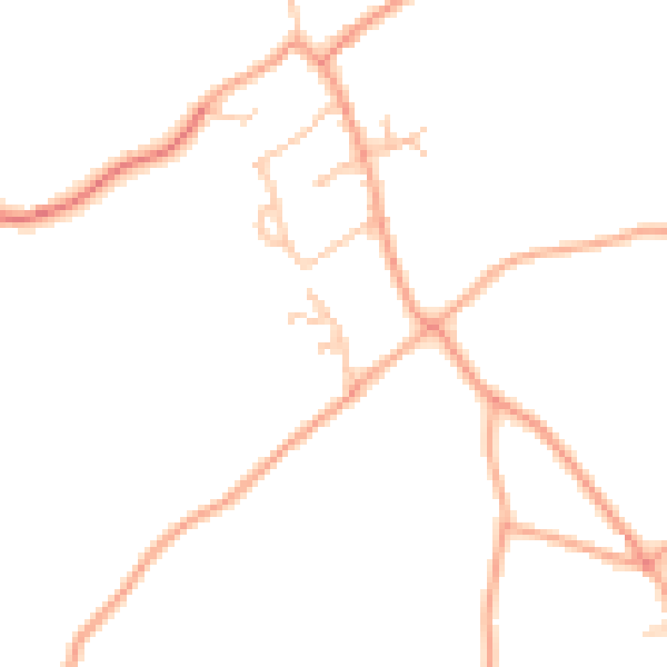 Daytime road noise heatmap for TF9 2PJ