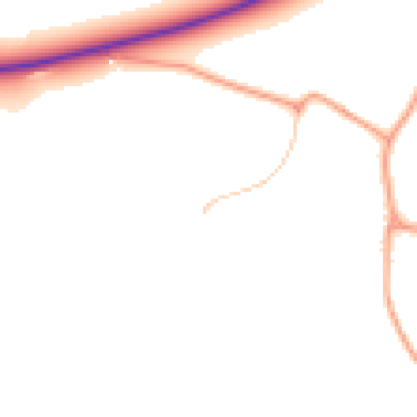 Daytime road noise heatmap for TF9 2PW
