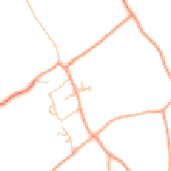 Daytime road noise heatmap for TF9 2RU