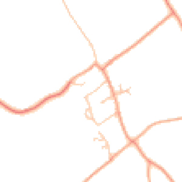 Daytime road noise heatmap for TF9 2RY