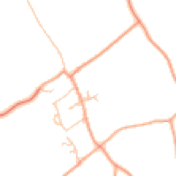 Daytime road noise heatmap for TF9 2SJ