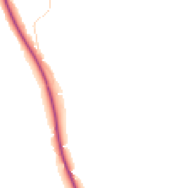 Night-time road noise heatmap for TF9 2TG