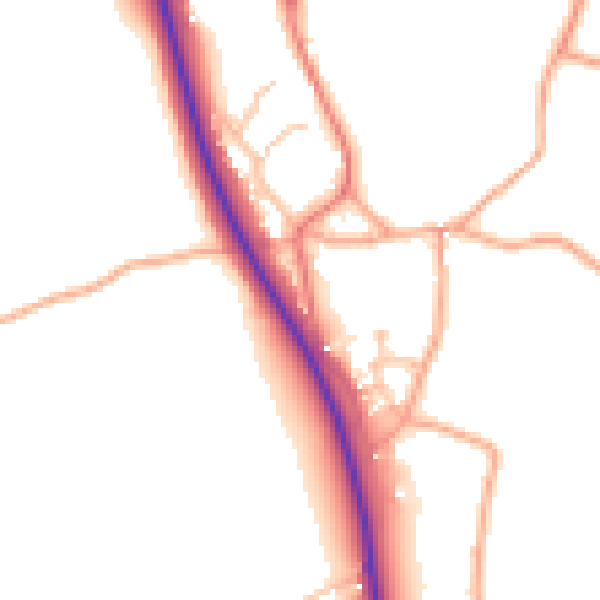 Daytime road noise heatmap for TF9 2TL