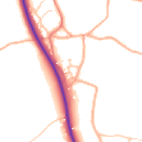 Daytime road noise heatmap for TF9 2UG