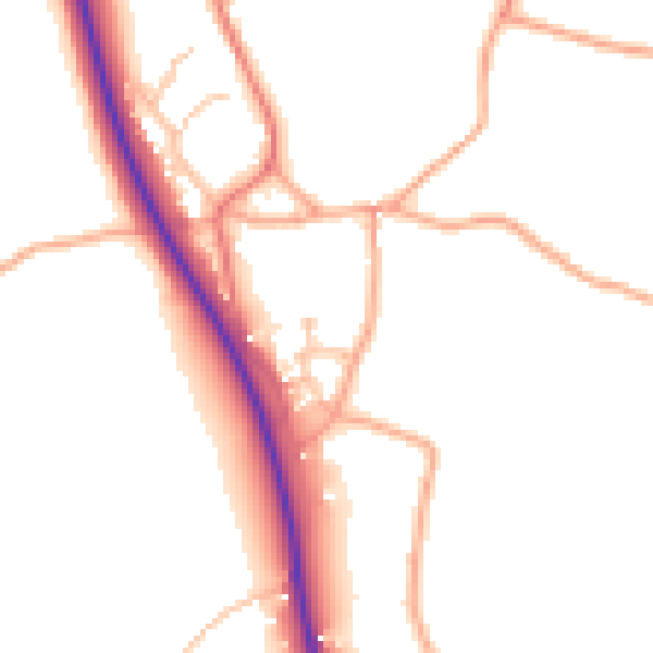 Daytime road noise heatmap for TF9 2UH