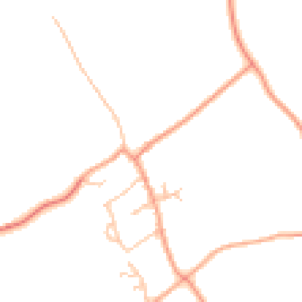 Daytime road noise heatmap for TF9 2UN