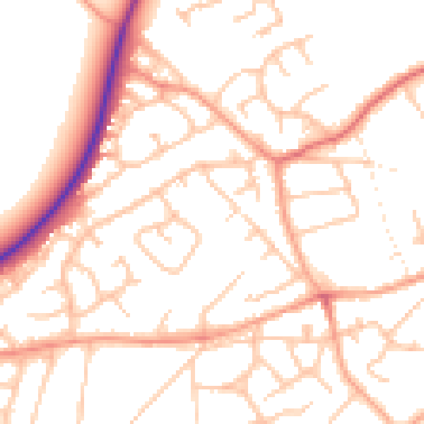 Daytime road noise heatmap for TF9 3BF