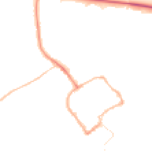 Night-time road noise heatmap for TF9 3EF