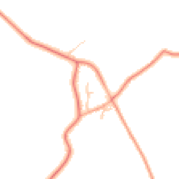 Daytime road noise heatmap for TF9 3LW