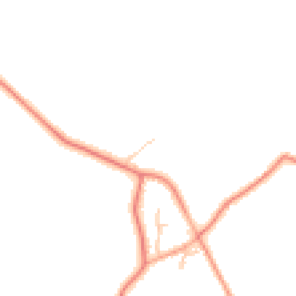 Daytime road noise heatmap for TF9 3TQ