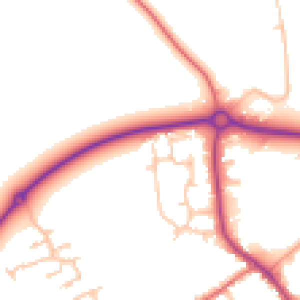 Daytime road noise heatmap for TF9 3US