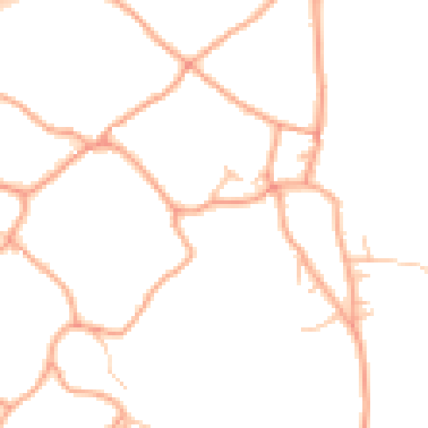Daytime road noise heatmap for TF9 4LA