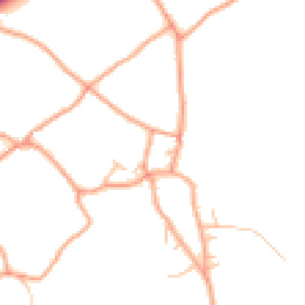Daytime road noise heatmap for TF9 4LE