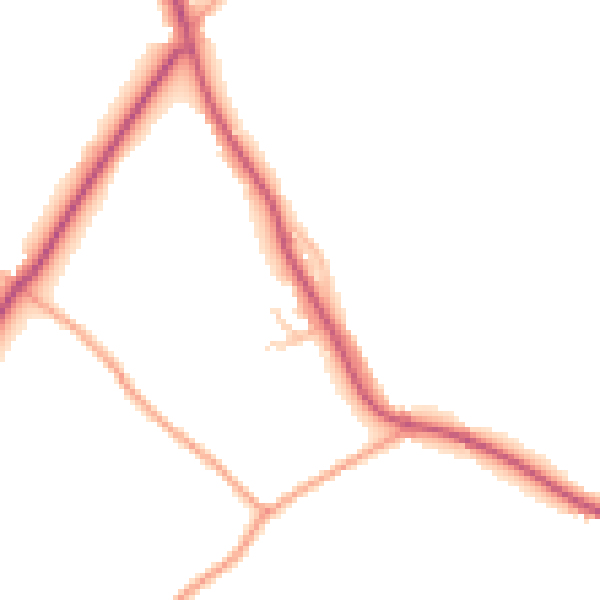 Daytime road noise heatmap for TF9 4LZ