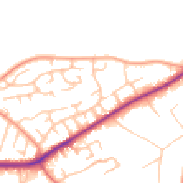 Daytime road noise heatmap for TF9 4RD
