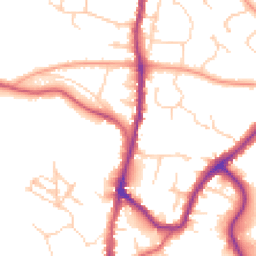 Daytime road noise heatmap for TN10 3AE