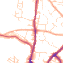 Daytime road noise heatmap for TN10 3BL
