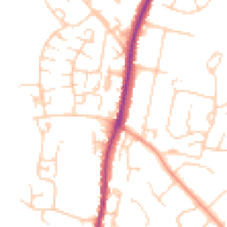 Daytime road noise heatmap for TN10 3EQ