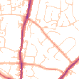 Daytime road noise heatmap for TN10 4NS