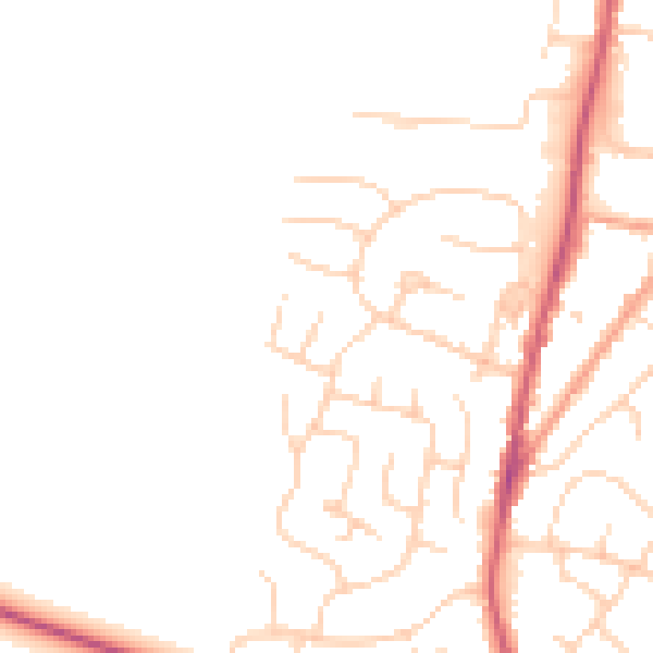 Daytime road noise heatmap for TN12 6UJ