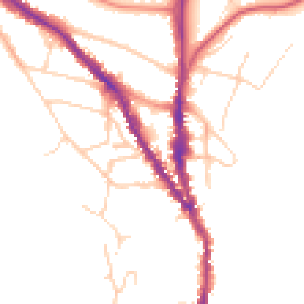 Daytime road noise heatmap for TN13 1AS
