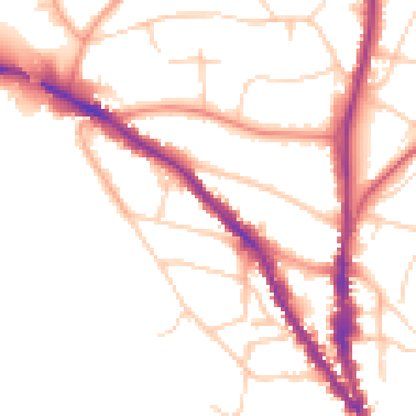 Daytime road noise heatmap for TN13 1BH