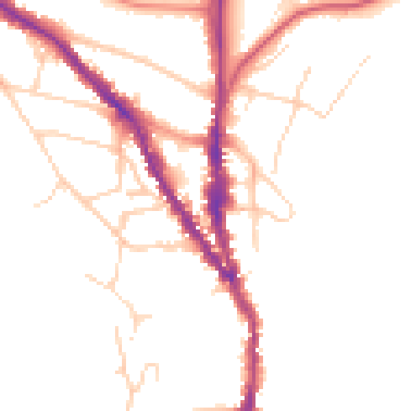 Daytime road noise heatmap for TN13 1DS