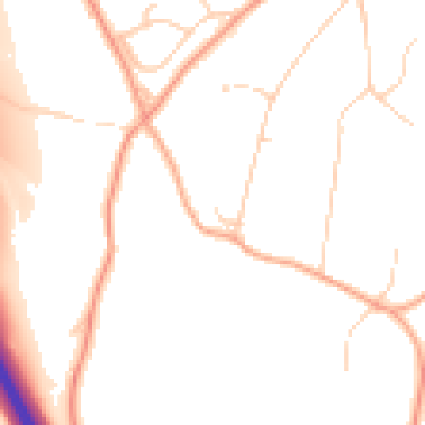 Daytime road noise heatmap for TN13 1DY