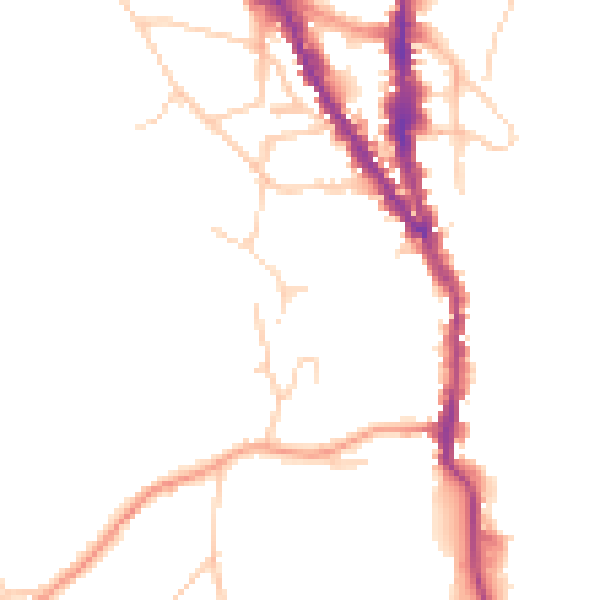 Daytime road noise heatmap for TN13 1EG