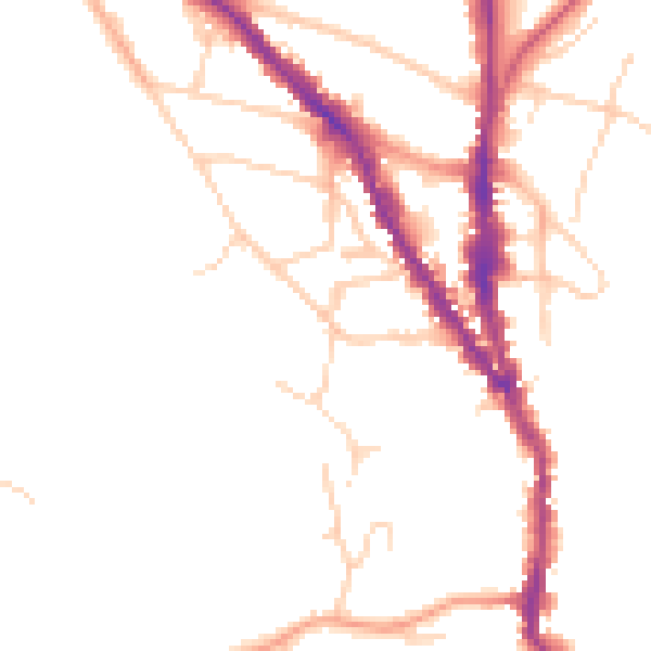Daytime road noise heatmap for TN13 1EH