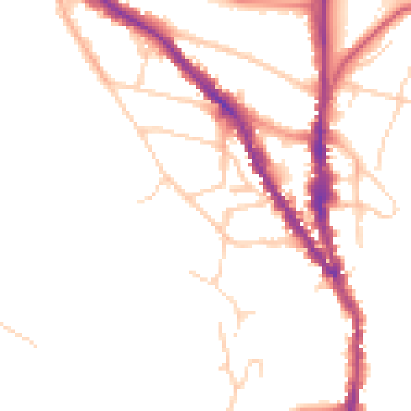Daytime road noise heatmap for TN13 1EJ