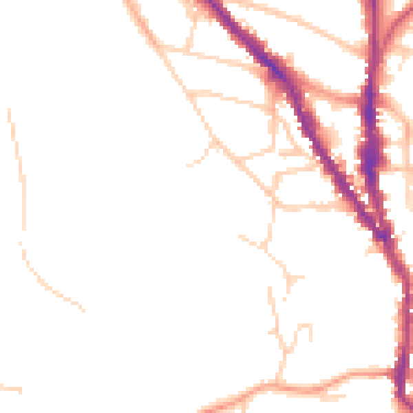 Daytime road noise heatmap for TN13 1EL
