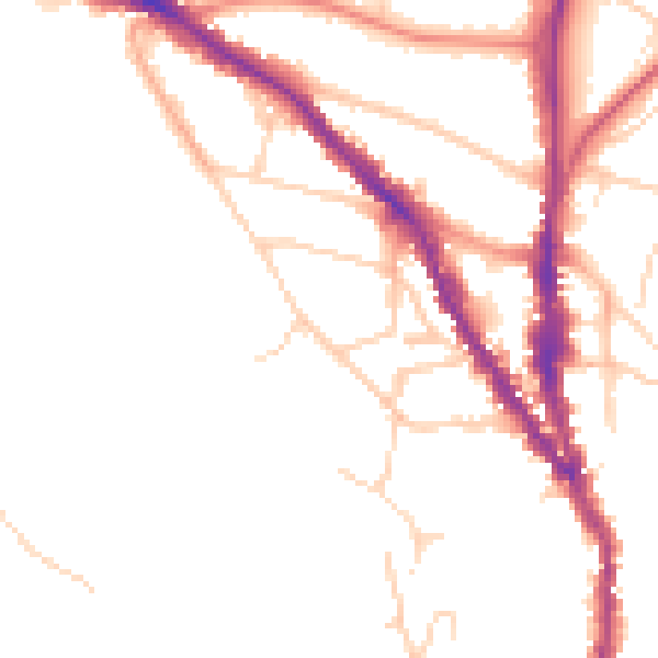 Daytime road noise heatmap for TN13 1EP