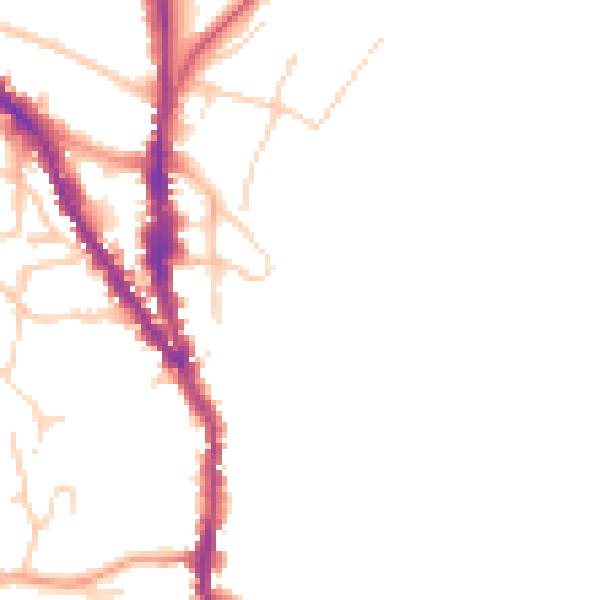 Daytime road noise heatmap for TN13 1FJ