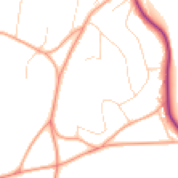 Daytime road noise heatmap for TN13 1QS