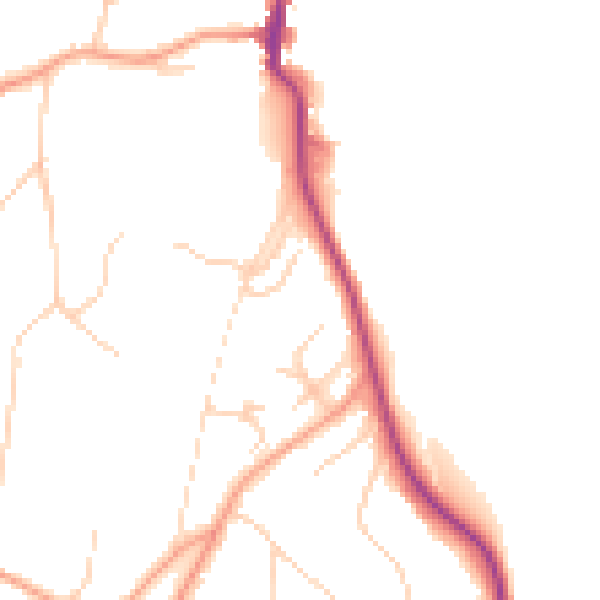 Daytime road noise heatmap for TN13 1RB