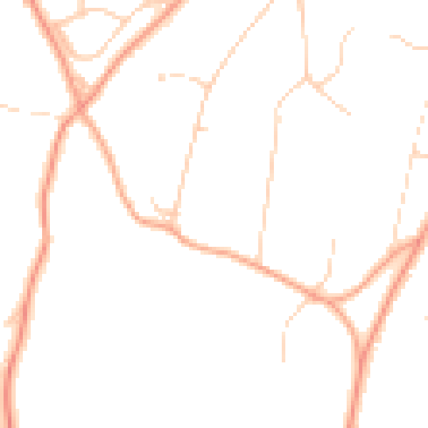 Daytime road noise heatmap for TN13 1SY